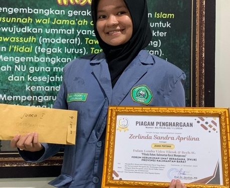 Zerlinda Sandra Aprilina, Pelajar MAN 1 Ketapang Raih Juara 1 Lomba TikTok FKUB Kalbar
